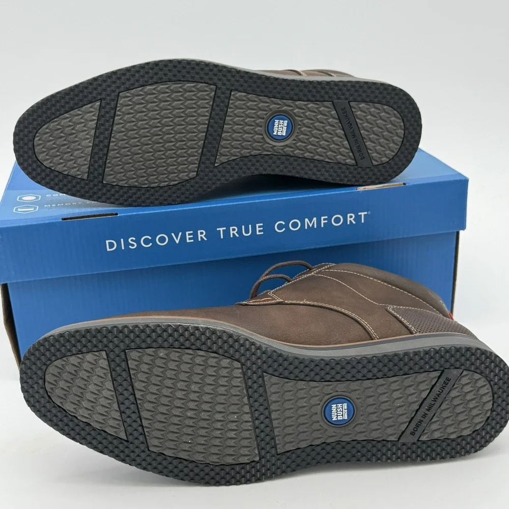 Nunn Bush Circuit DC Plain Toe Chukka Brown Boot Men 10.5 Softgel Heel Pod NIB
